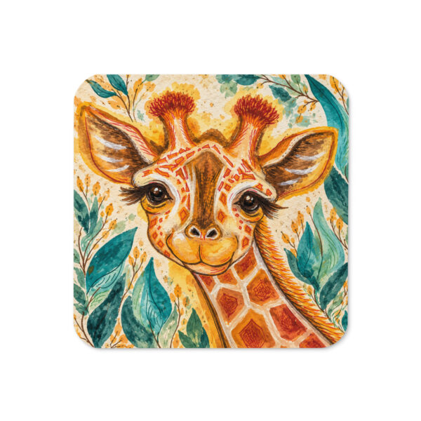 Mein Afrika – Giraffe | Handgemaltes Aquarell | Korkuntersetzer