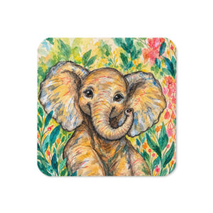 Mein Afrika – Elefant | Handgemaltes Aquarell | Korkuntersetzer