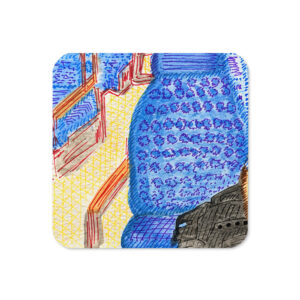 The Trip II - Zugfahrt | Handgemaltes Aquarell | Korkuntersetzer
