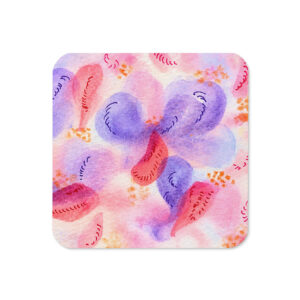 Petals 2 – Stille & Kontrast | Handgemaltes Aquarell | Korkuntersetzer