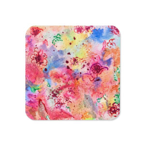 Floral Chaos 2 – Ein kleines Gartenparadies | Handgemaltes Aquarell | Korkuntersetzer