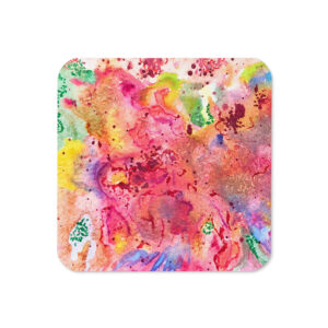Floral Chaos 1 – Ein kleines Gartenparadies | Handgemaltes Aquarell | Korkuntersetzer